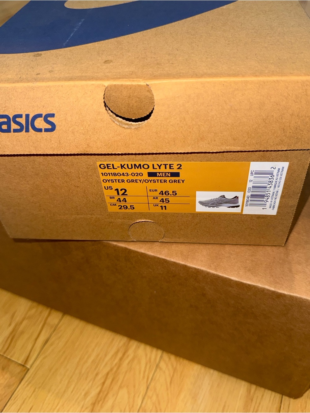 Asics Light Gray and Black Men's Running Sneakers with Orange Accents - Picture 10 of 13